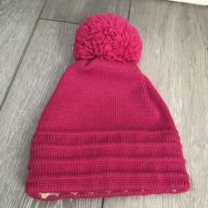 WIGWAM Pink Beanie With Puffball On Top
